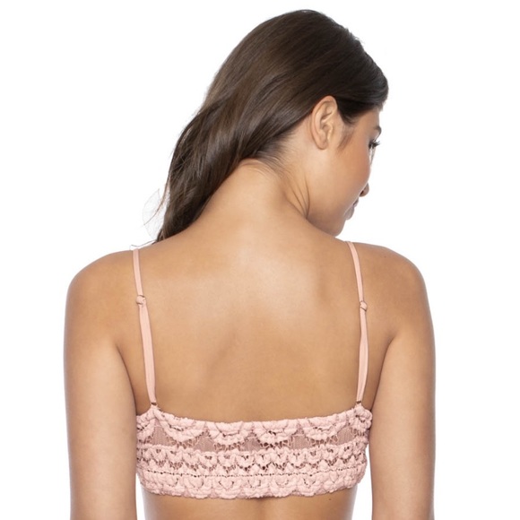 New PQ SWIM LACE Sweetheart Crochet Lace Bralette Bikini Top PINK SANDS - Picture 10 of 16